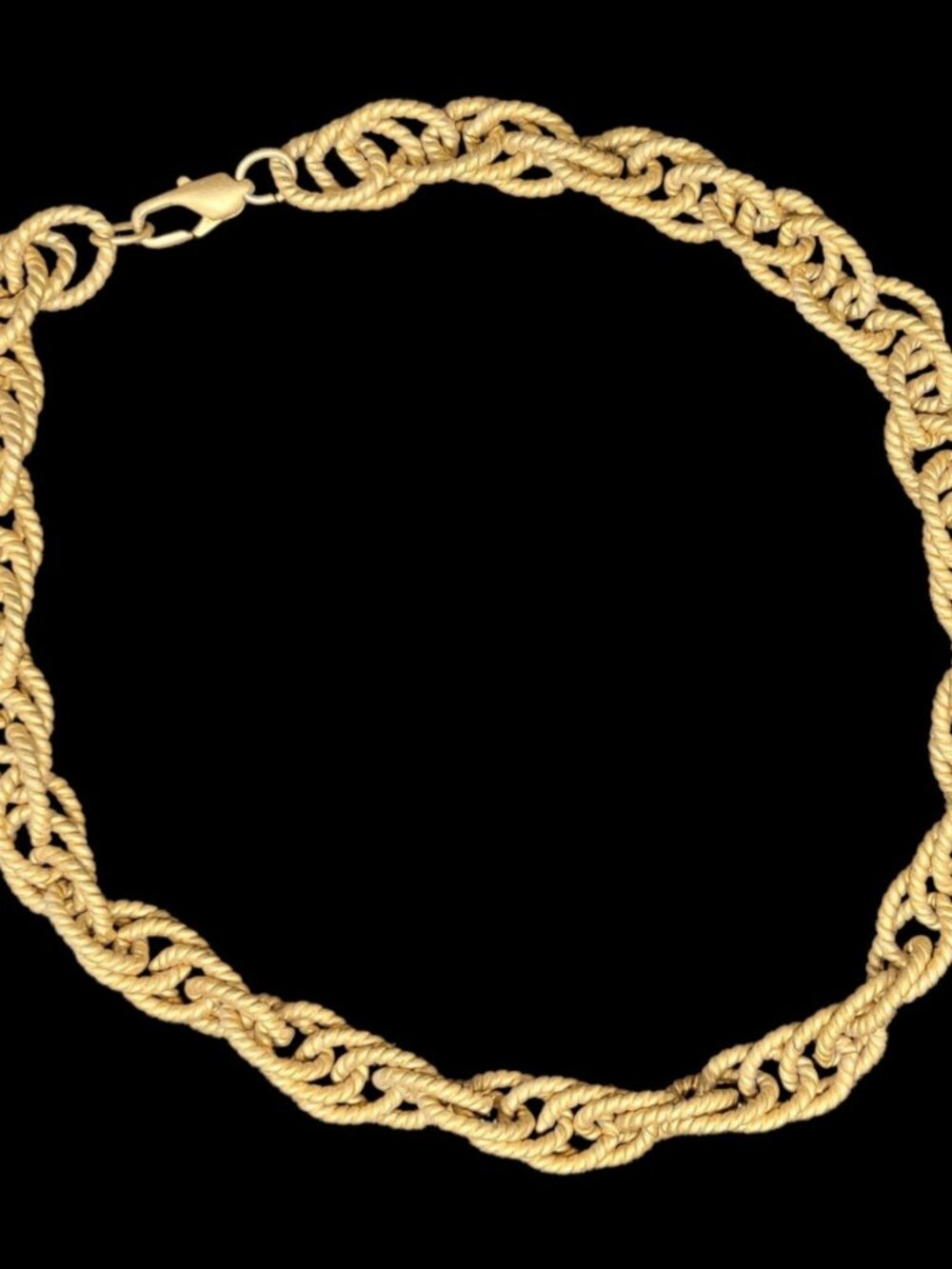 Vintage‎ Gold Wheat Chain Necklace Thick 20in Statement Choker Minimal Bold